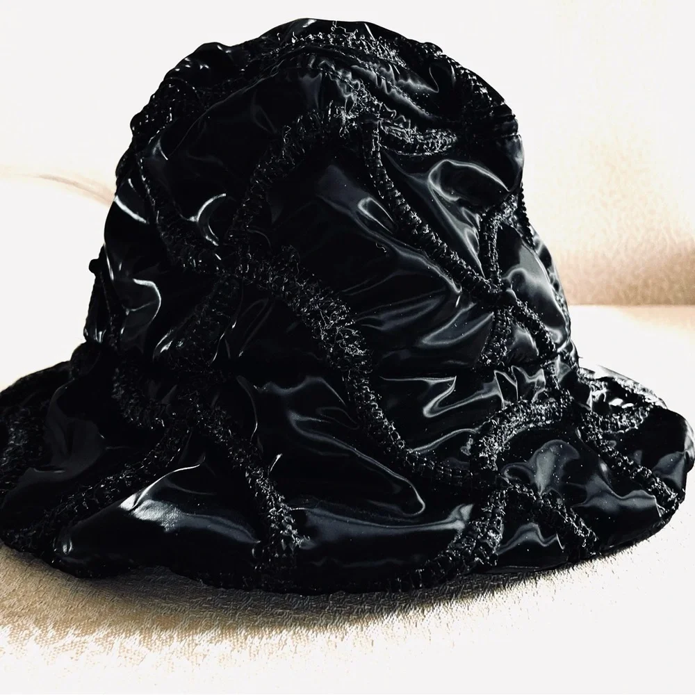 Anthropologie Lucky Zone Quilted Bucket Hat In Black NWT